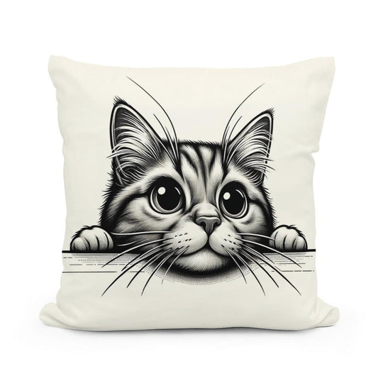 Curious Cat Cotton Cushion