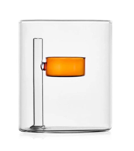 Iris Tealight Holder by Ichendorf Milano – Handmade Borosilicate Glass, Blue, Amber, or Clear