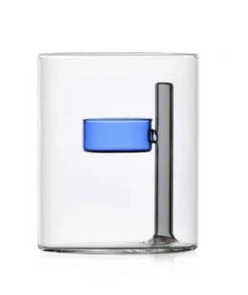 Iris Tealight Holder by Ichendorf Milano – Handmade Borosilicate Glass, Blue, Amber, or Clear