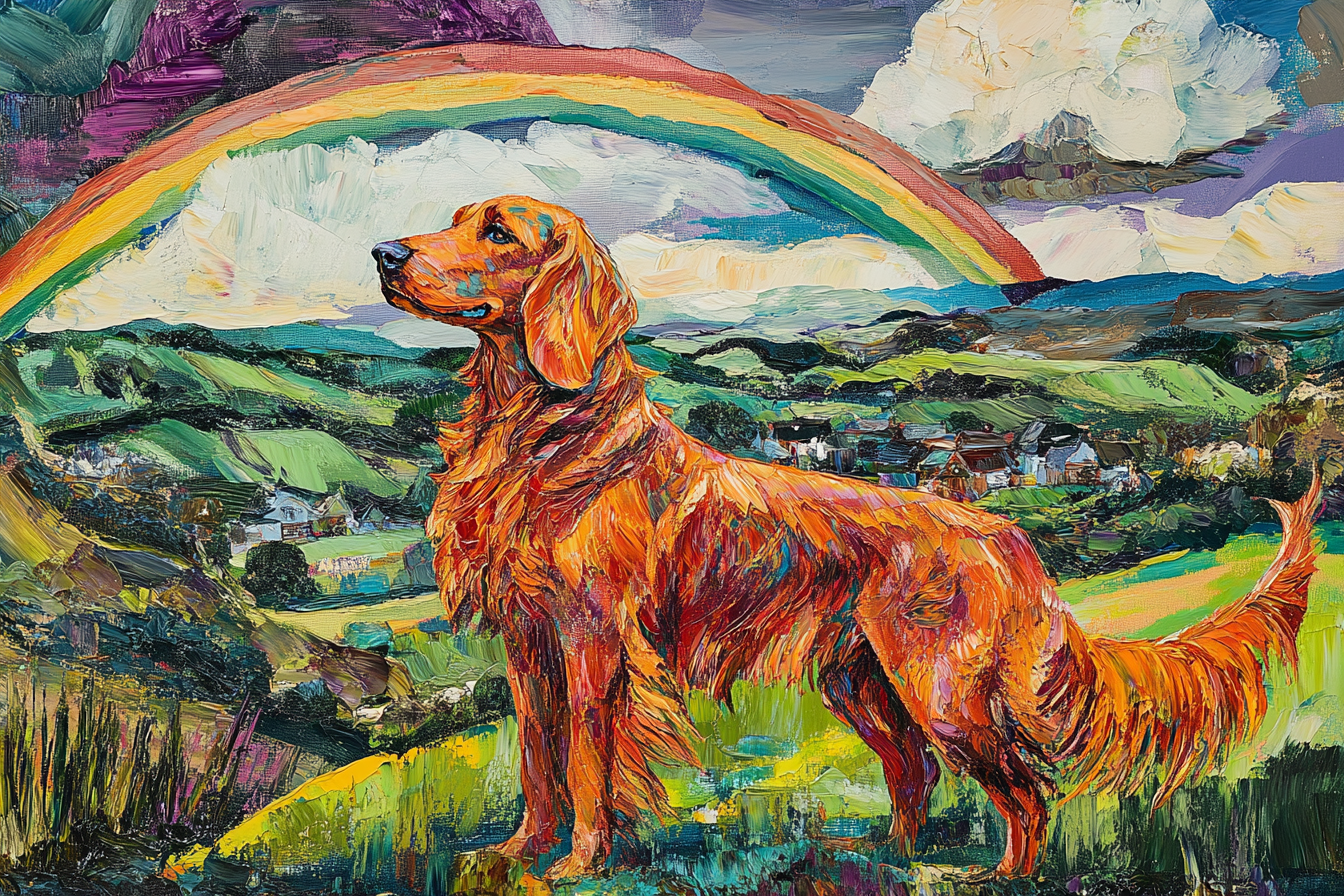 Irish Setter Rainbow Canvas