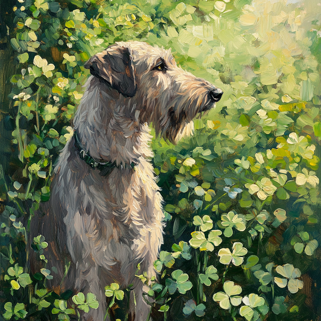 Irish Wolfhound in Clover Canvas