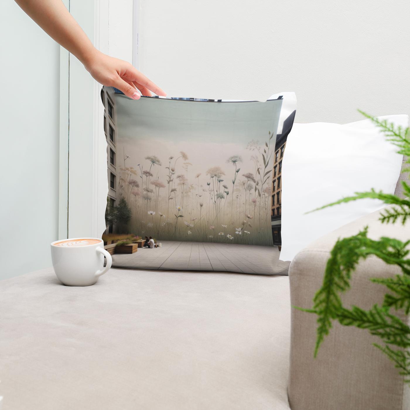 Meadow Mural Serenity Cotton Cushion