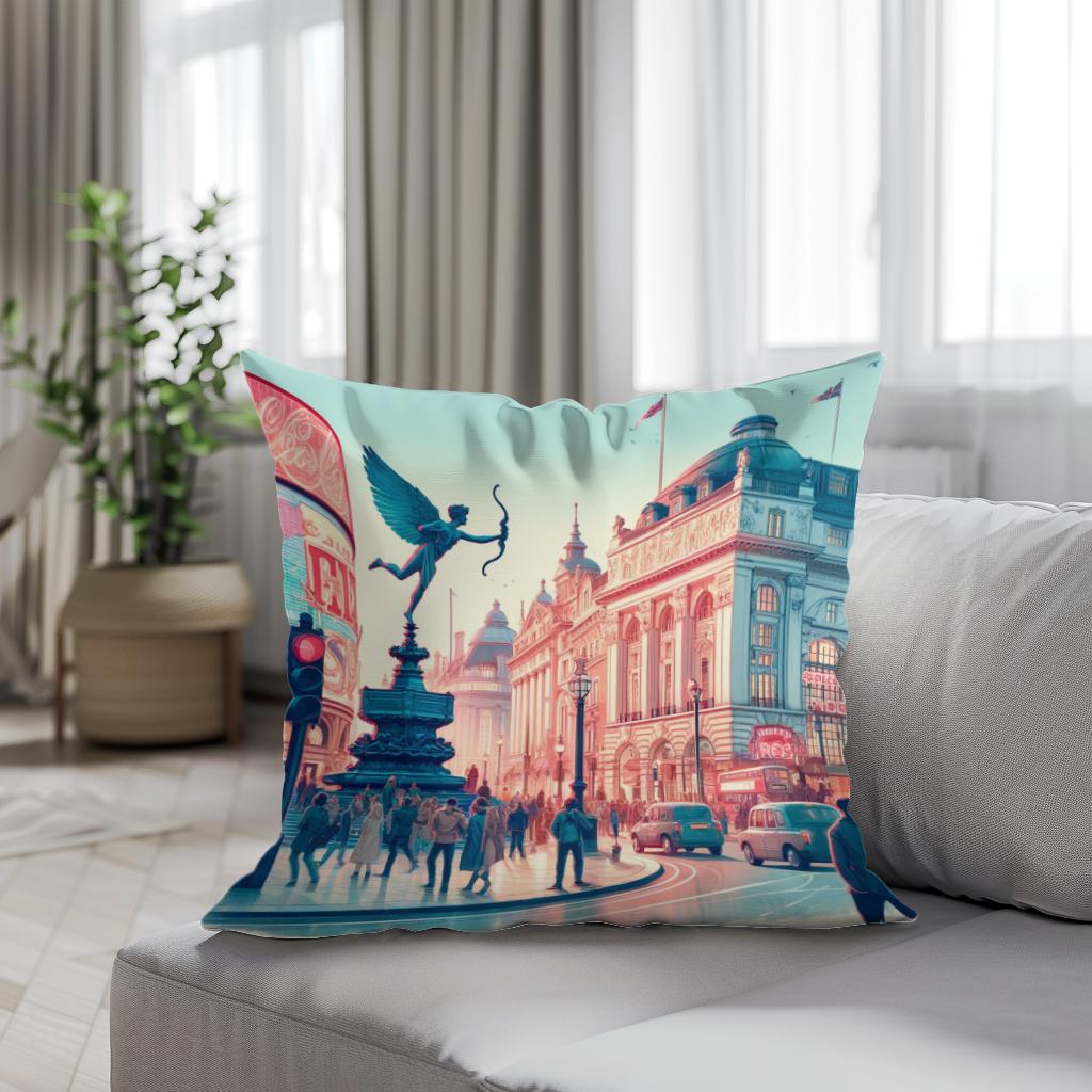 Piccadilly Circus Vibrance Cotton Cushion