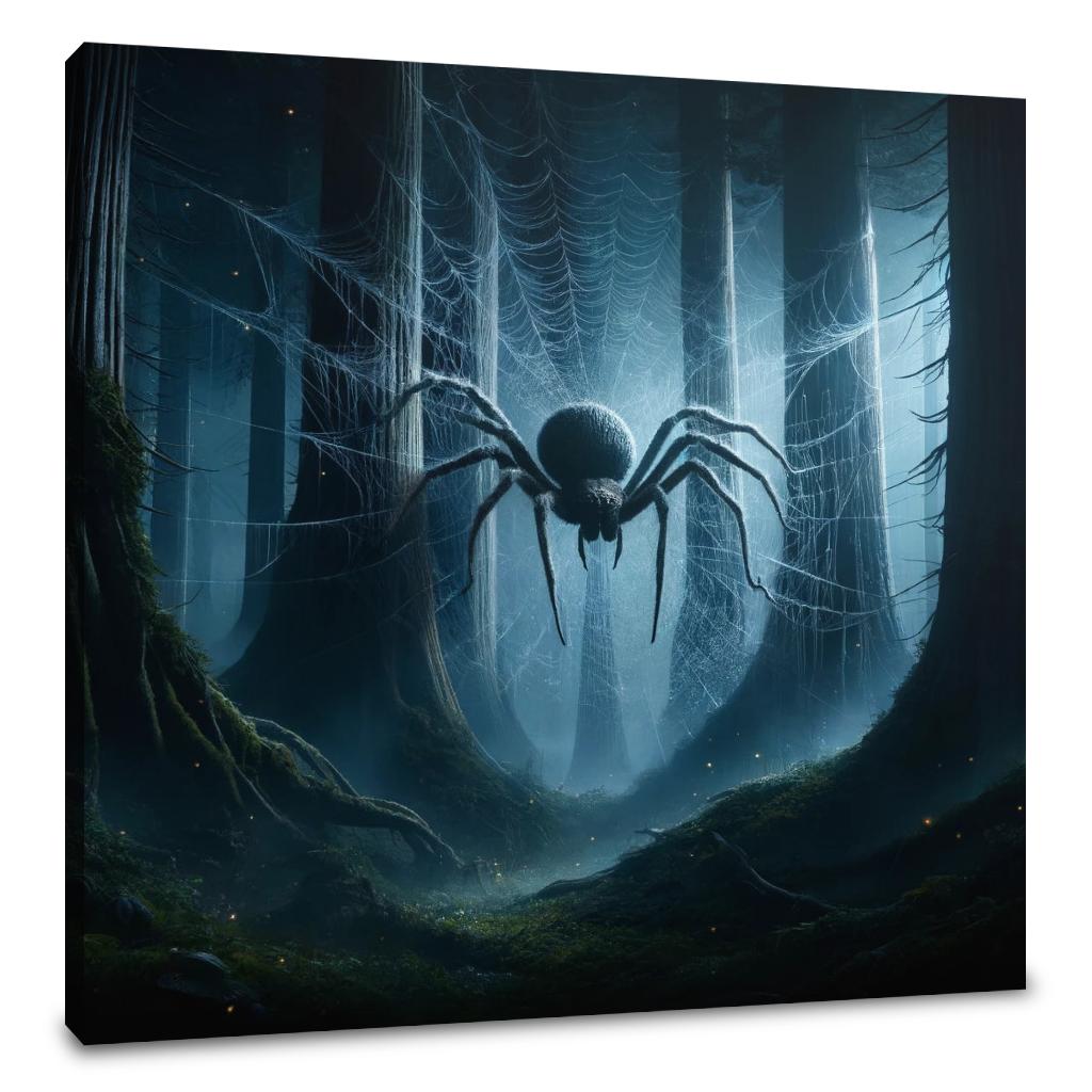 Moonlit Web of the Forest Canvas