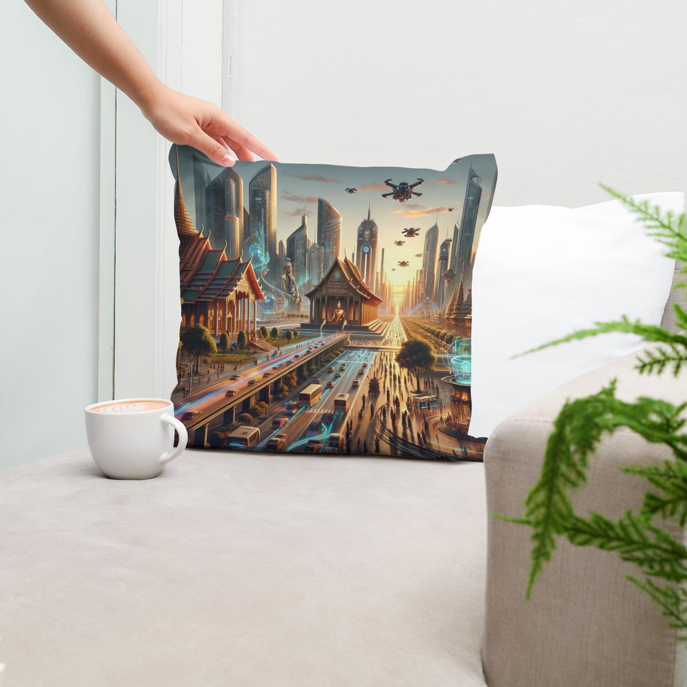 Past Meets Future Cotton Cushion