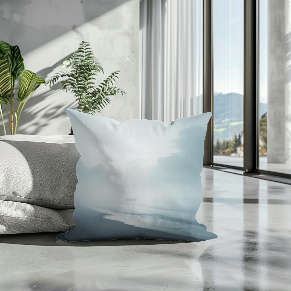 Coastal Fog Cotton Cushion