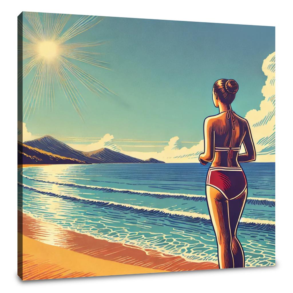 Sunset Beach Reflection Canvas