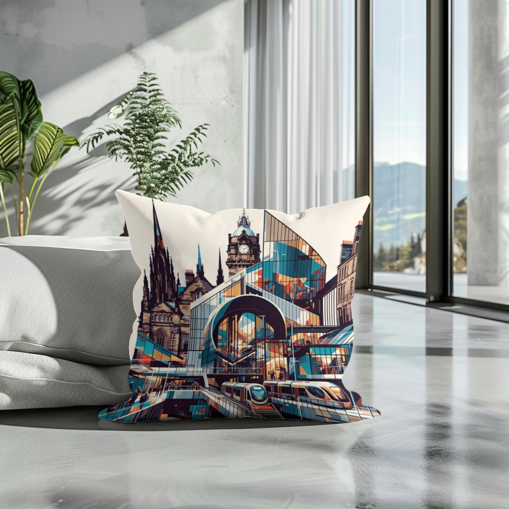 Modern Art Hub Edinburgh Cotton Cushion