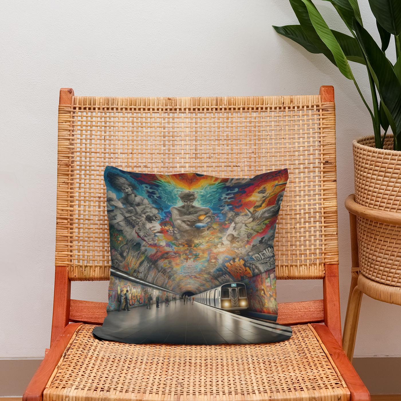 Graffiti Express Cotton Cushion