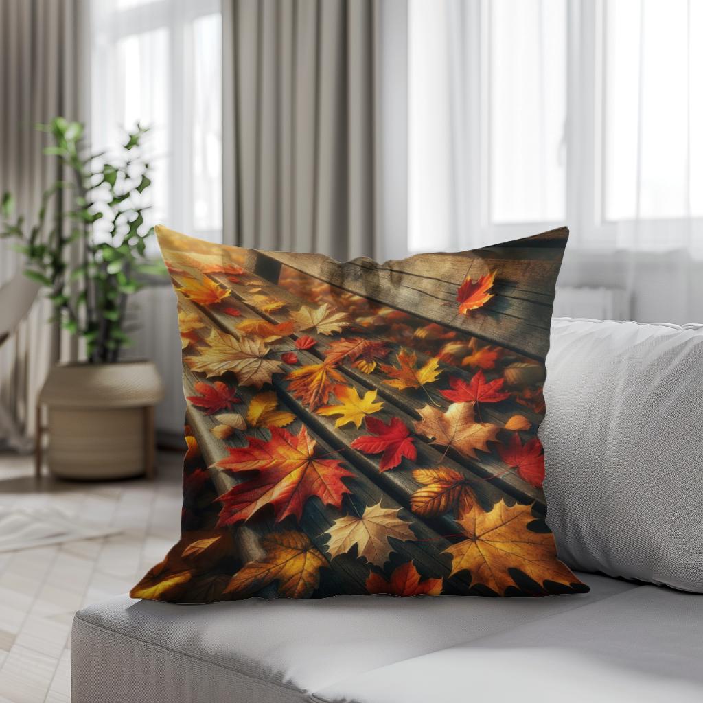 Park Bench in Autumn Cotton Cushion