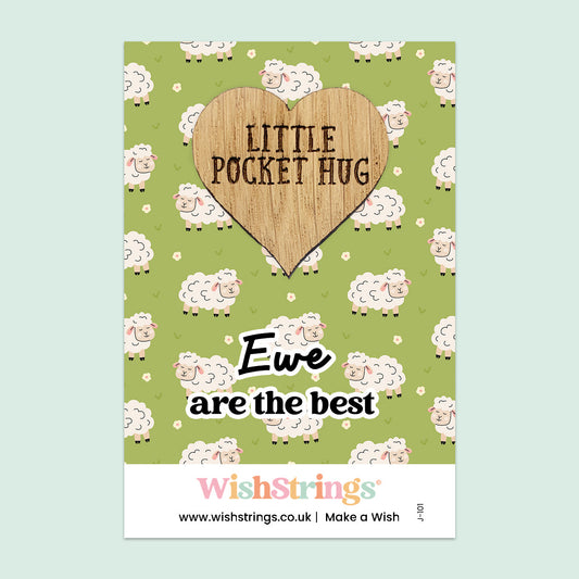 Pocket Hug – Ewe Are the Best | Cute Sheep Pun Gift | Keepsake Token for Friendship & Appreciation