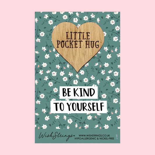 Pocket Hug - Be Kind to Yourself | Floral Self-Care Gift | Keepsake Token for Support, Positivity & Thinking of You