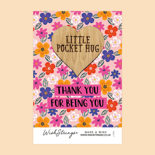 Pocket Hug - Thank You for Being You | Thoughtful Appreciation & Friendship Gift | Keepsake Token for Sending Hugs & Expressing Gratitude