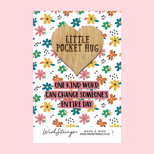 Pocket Hug - One Kind Word Can Change Someone’s Entire Day | Uplifting Positivity Gift | Keepsake Token for Sending Hugs & Support