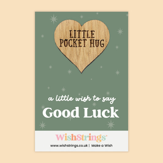 Pocket Hug - Good Luck | Thoughtful Gift for New Beginnings & Success | Keepsake Token for Sending Hugs, Exams, New Jobs & Lucky Charm