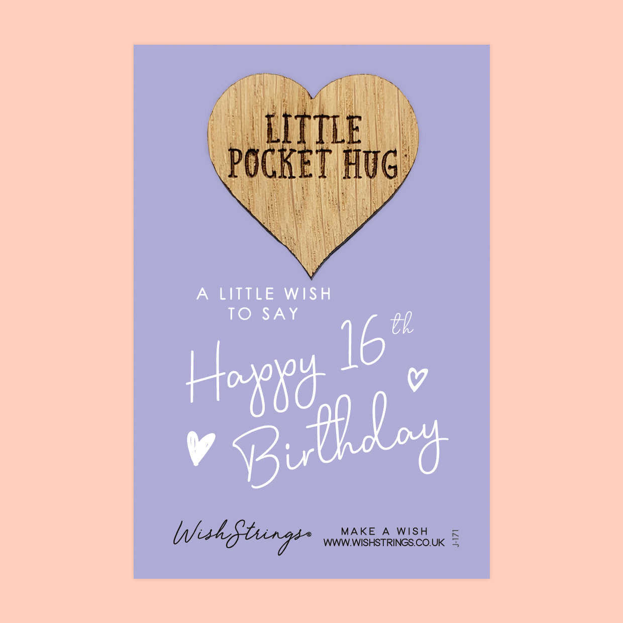 Pocket Hug - Happy 16th Birthday | Sweet 16 Gift | Keepsake Token for Milestone Birthday Celebration