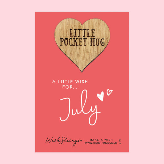 Pocket Hug - July Birth Month | Thoughtful Birthday Gift | Keepsake Token for Sending Hugs & Celebrating a Special Birthday