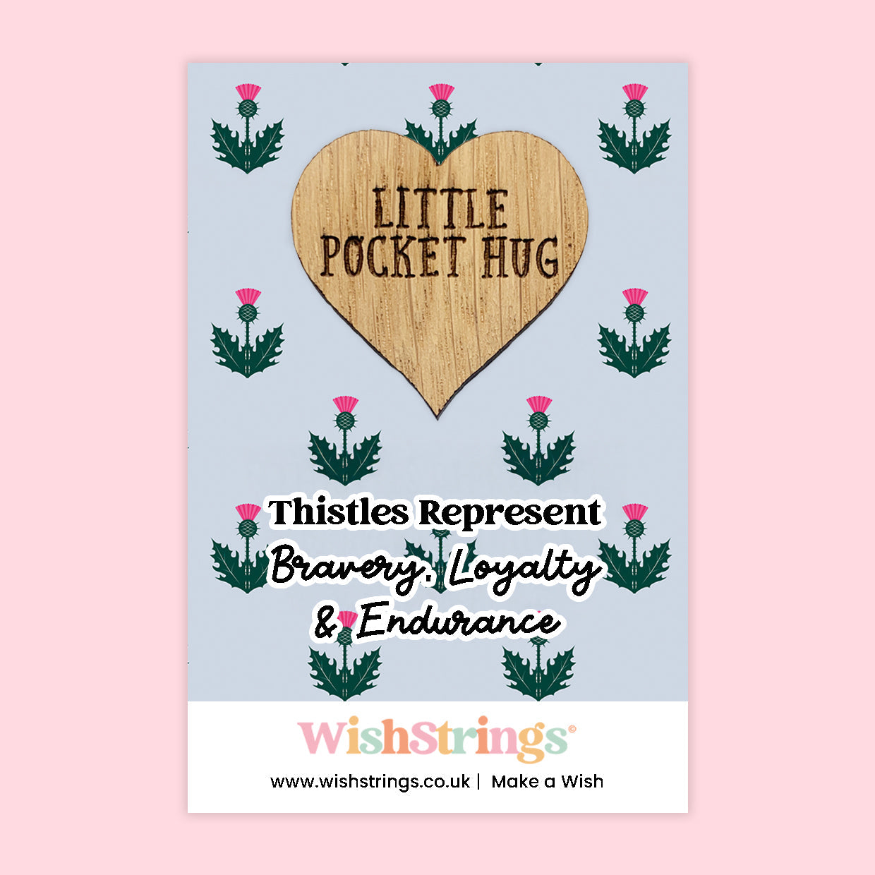 Pocket Hug - Thistle Represents Bravery, Scottish Design | Thoughtful Gift from Scotland | Keepsake Token for Sending Hugs & Celebrating Strength
