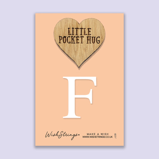Pocket Hug - Letter ‘F’ | Personalized Initial Gift & Thoughtful Keepsake | Keepsake Token for Sending Hugs & a Special Name Gift