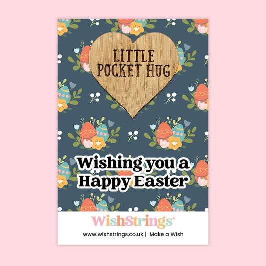 Pocket Hug - Wishing You a Happy Easter | Festive Bunny-Themed Gift | Keepsake Token for Sending Hugs & Easter Celebration