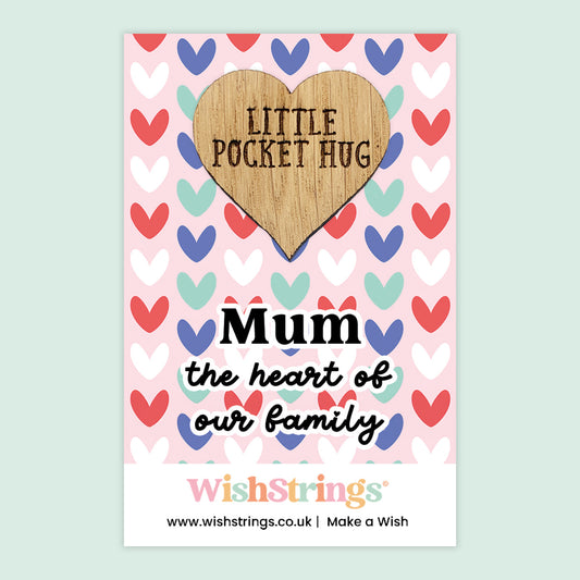 Pocket Hug – Mum, the Heart of Our Family | Meaningful Gift for Mum | Keepsake Token for Love, Support & Gratitude