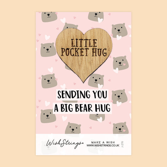 Pocket Hug - Sending You a Big Bear Hug | Comfort & Support Gift | Keepsake Token for Sending Hugs & Thinking of You