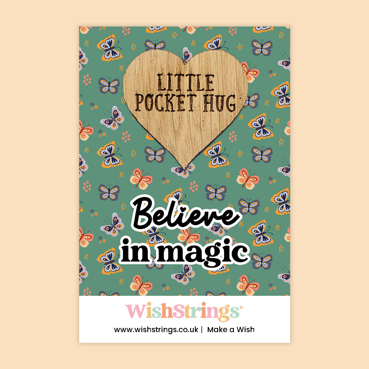 Pocket Hug - Make a Wish, Rainbow Flowers Design | Thoughtful Birthday Gift | Keepsake Token for Sending Hugs & Celebrating a Special Day