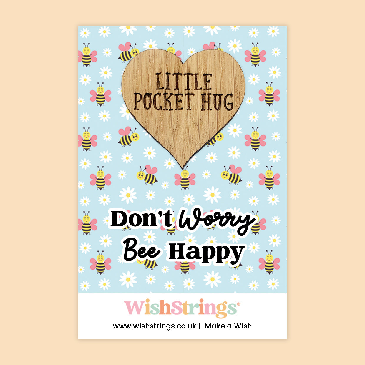 Pocket Hug - Don’t Worry, Bee Happy | Adorable Bee Theme Gift for Positivity & Joy | Keepsake Token for Sending a Hug, Support & Happiness