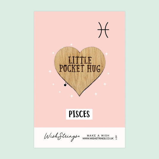 Pocket Hug - Pisces Star Sign | Zodiac & Horoscope Birthday Gift | Keepsake Token for Sending Hugs & Astrology Lovers