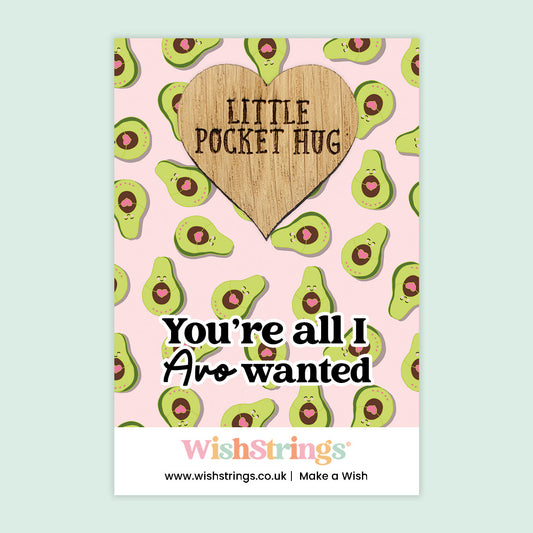 Pocket Hug – You’re All I Avo Wanted | Funny Mini Gift for Avocado Lovers | Cute Keepsake Token for Valentine’s, Anniversaries or Just Because