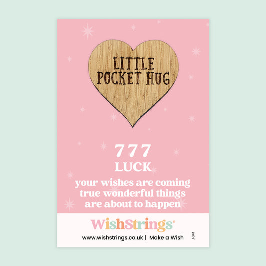 Pocket Hug - Angel Numbers 777 | Keepsake Token for Luck & Wishes Coming True