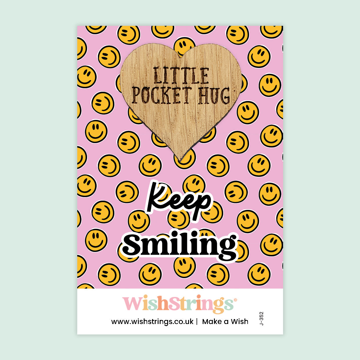 Pocket Hug - Keep Smiling | Uplifting Gift for Positivity & Support | Keepsake Token for Sending Hugs, Love & a Thoughtful Pick-Me-Up