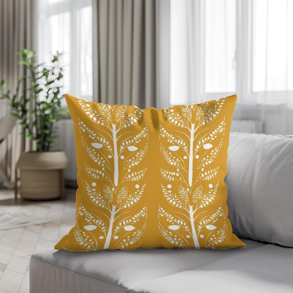 Mustard Symmetry Cotton Cushion