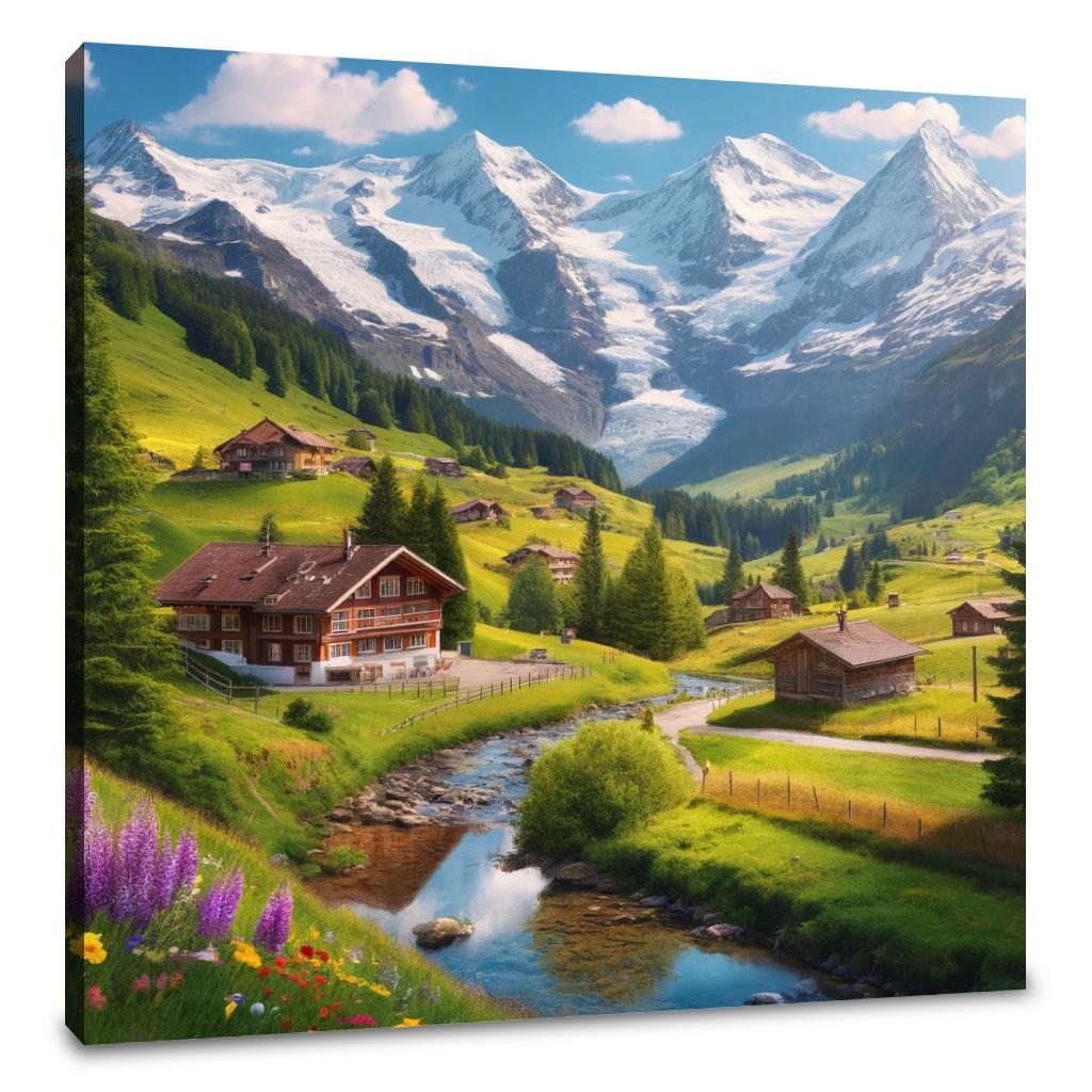 Swiss Alps Charm Canvas