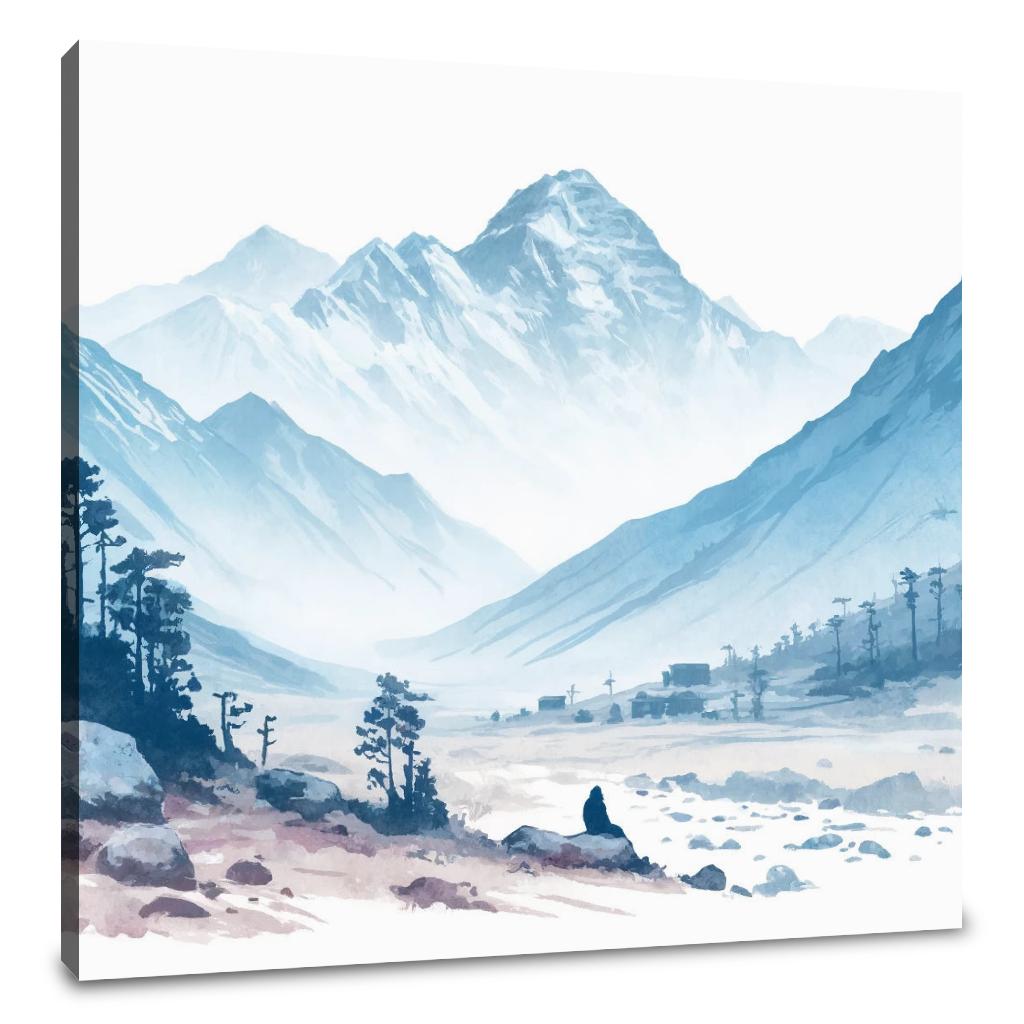 Tranquil Mountain Peaks Canvas