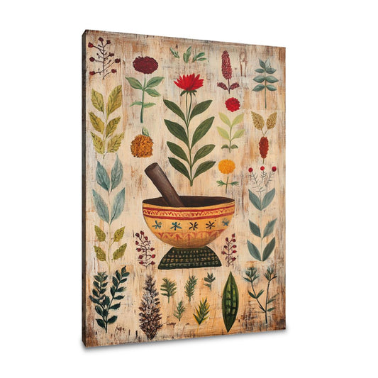 Folk Herbal Canvas
