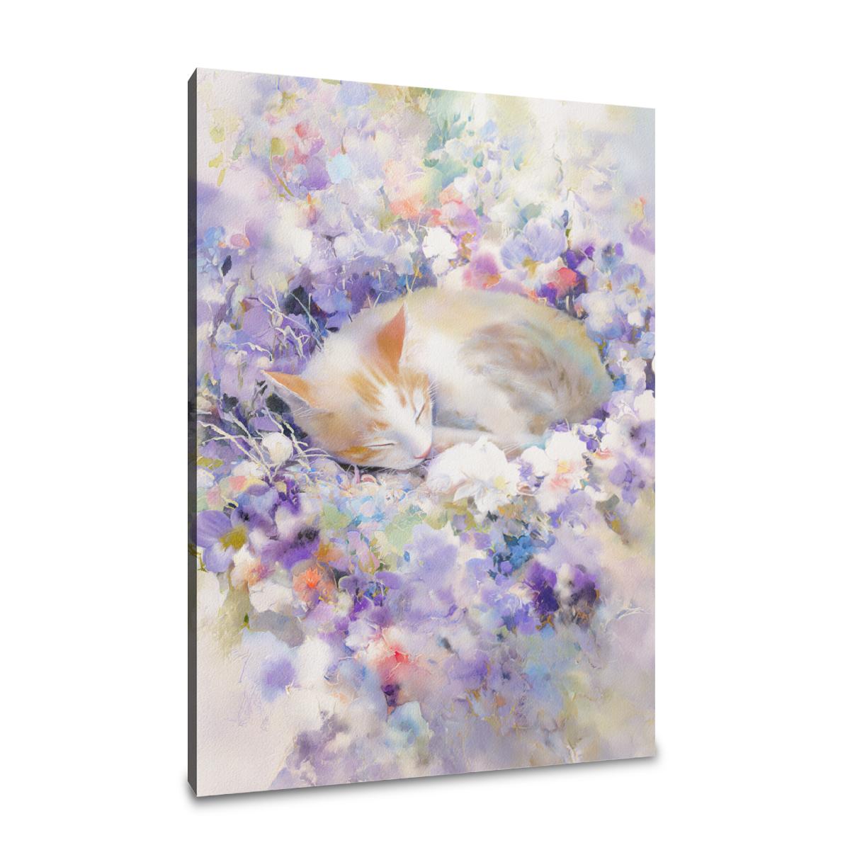 Feline Floral Canvas