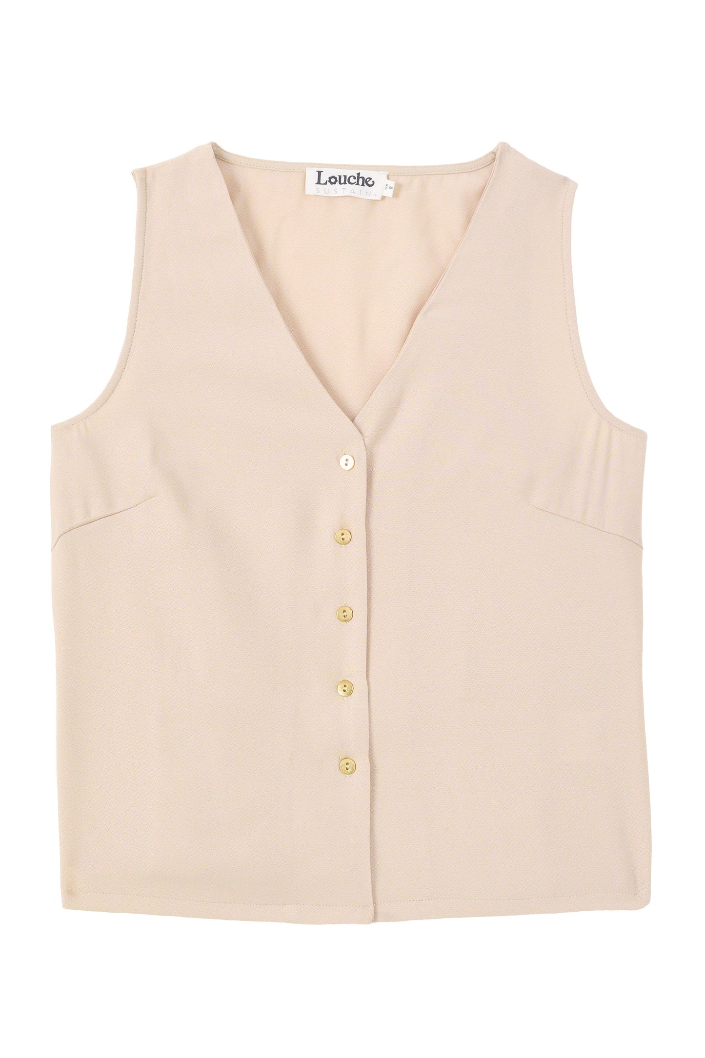 Jakson Sustainable Satin Back Crepe Waistcoat - Camel