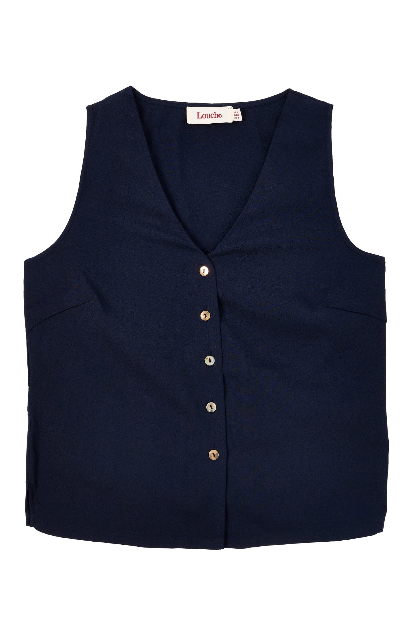 Jakson Sustainable Satin Back Crepe Waistcoat - Navy