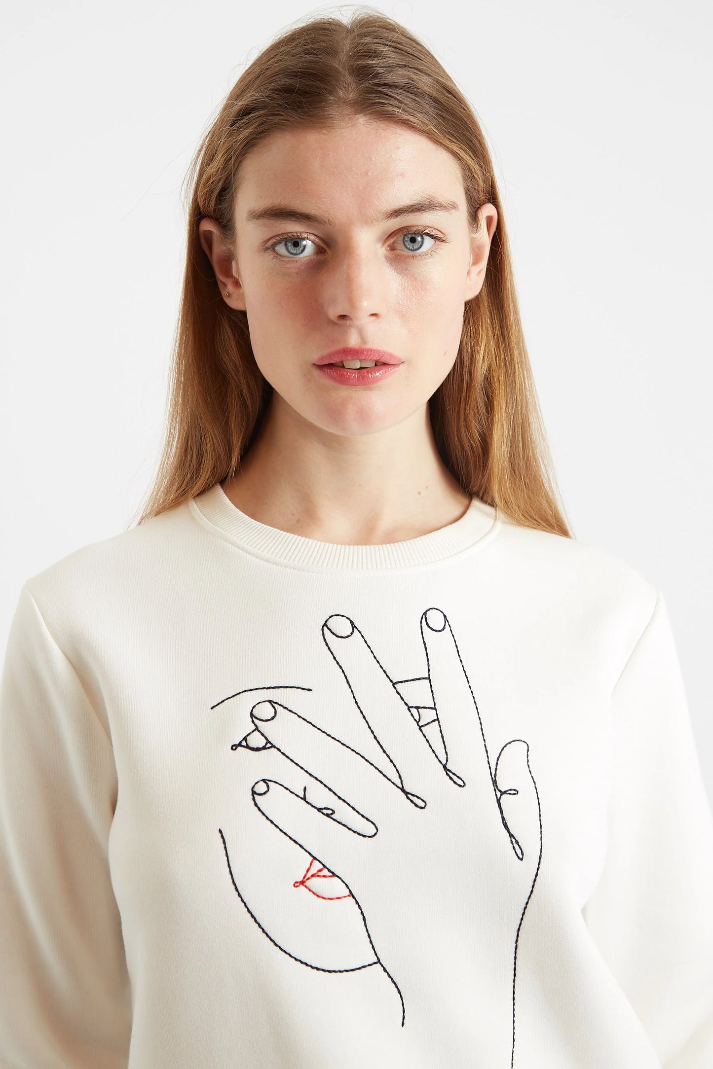 Jan Hand Embroidered Sweatshirt - Off White