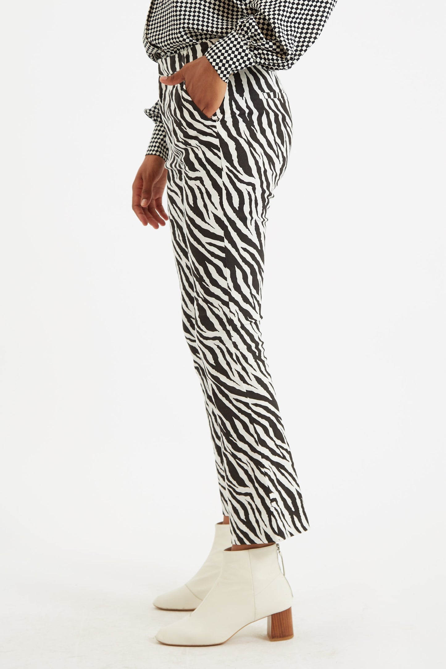 Louche Janelyn Zebra Flared Slim Fit Trouser