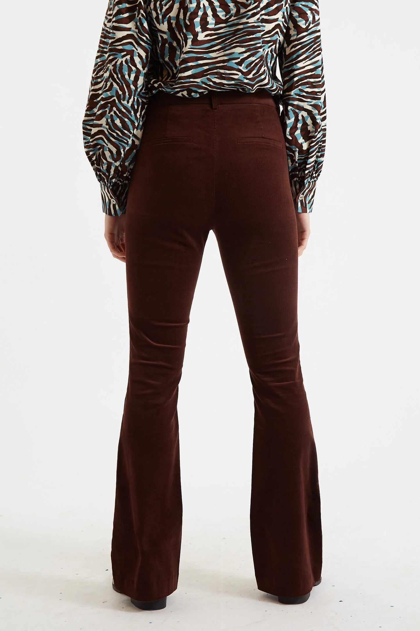 Jayelyn Baby cord Flared Trousers - Chocolate