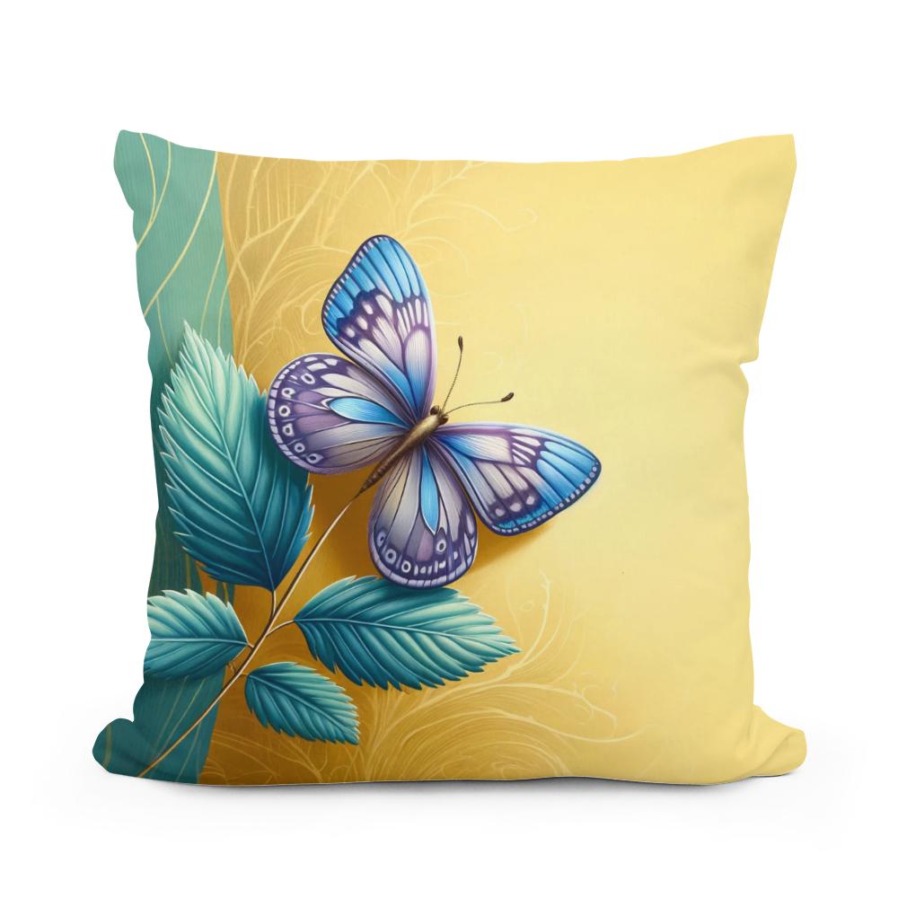 Blue Butterfly Cotton Cushion