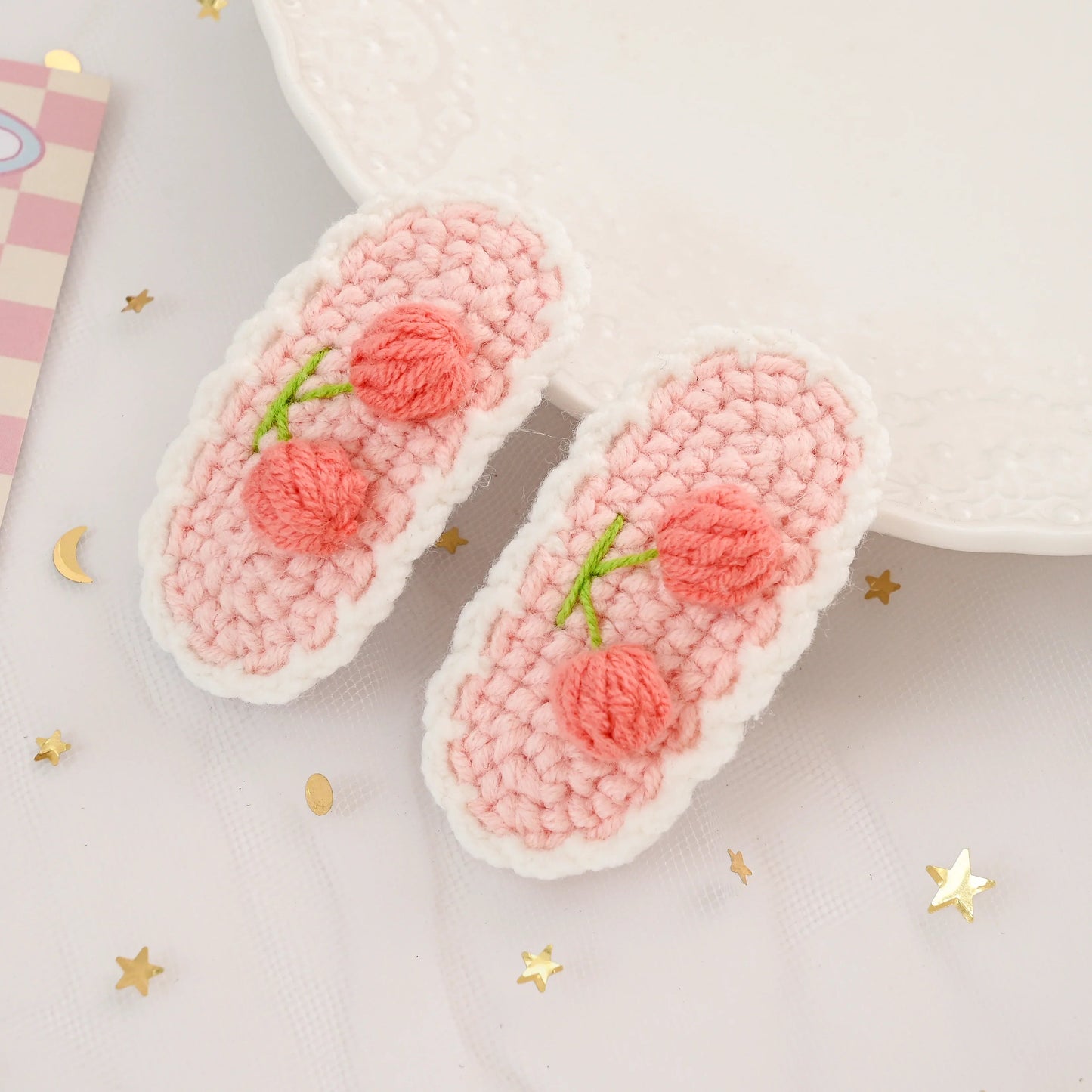 Pink Cherry Hair Clip