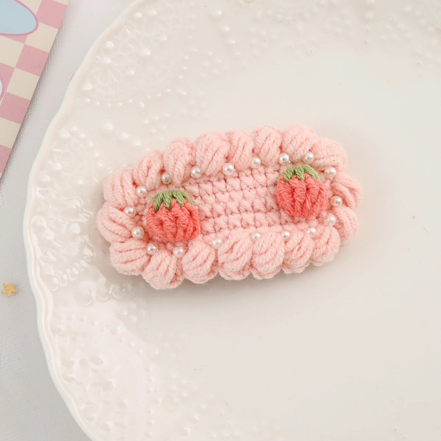 Pink Cherry Hair Clip