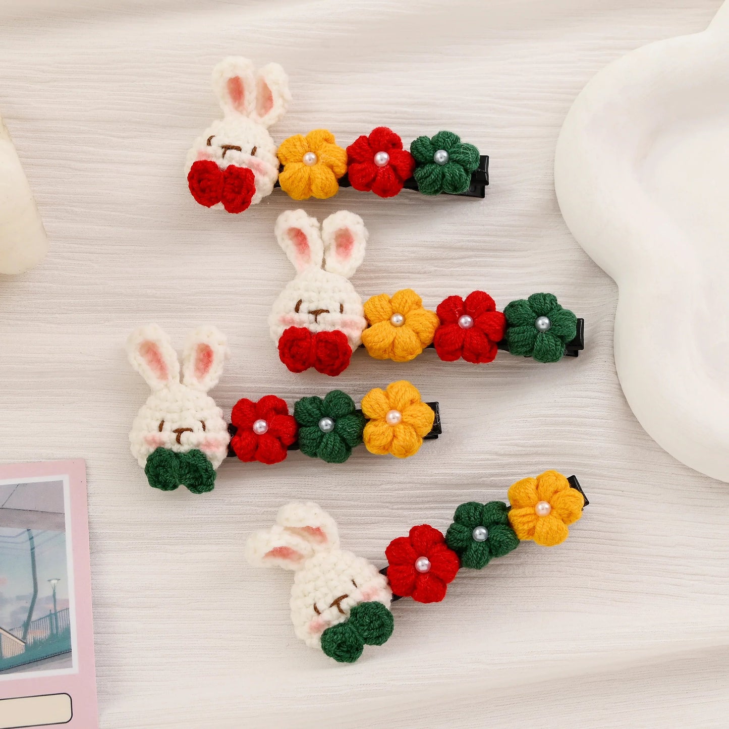 Bunny Flower Hair Clip