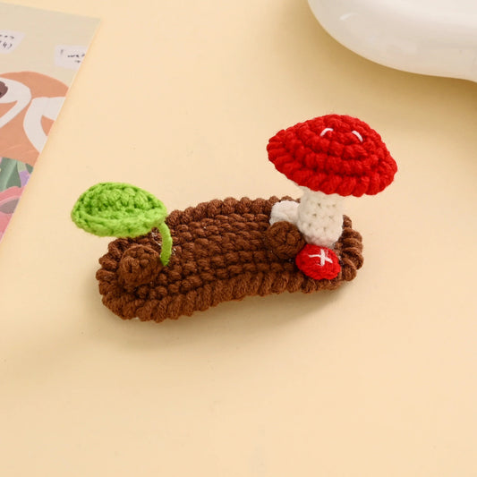 Mushroom and Leaf Hair Clip