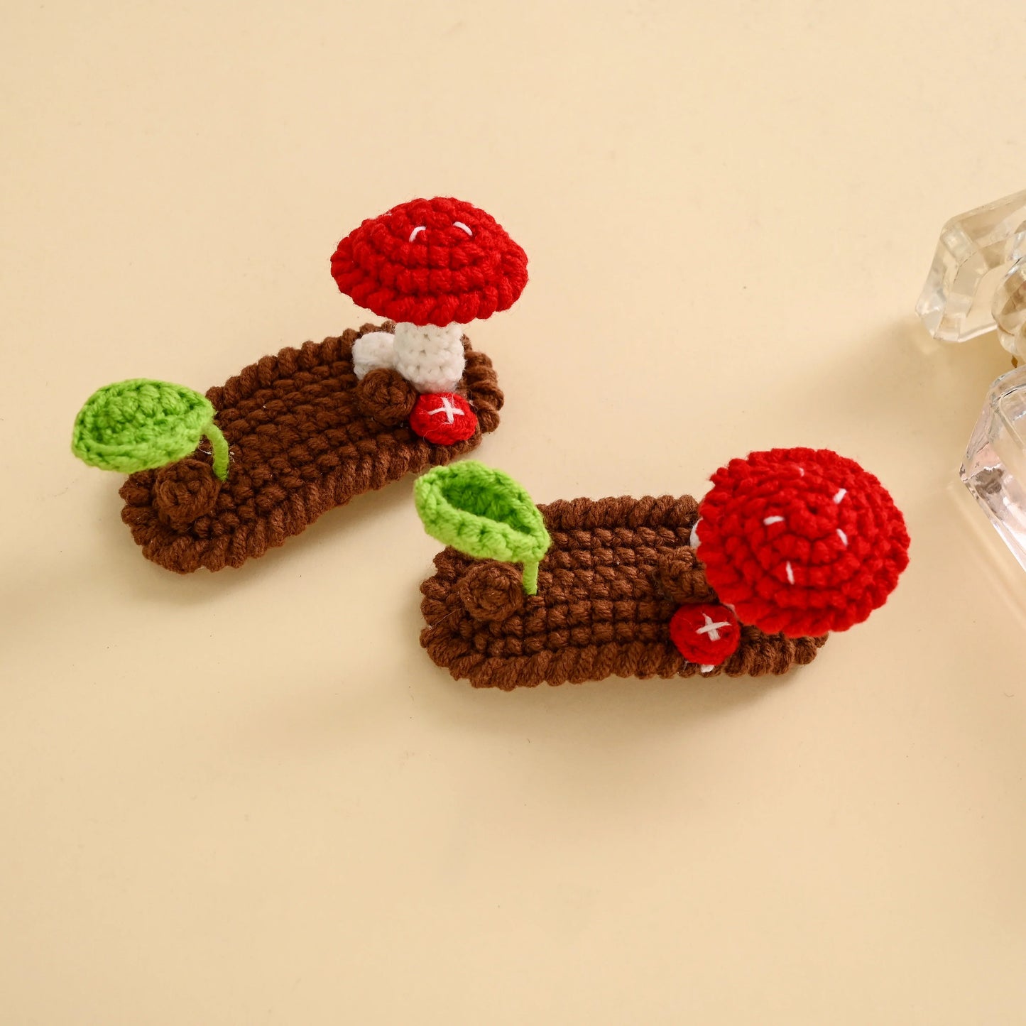 Mushroom and Leaf Hair Clip
