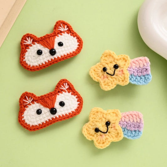 Hair Clip Fox and Star rainbow