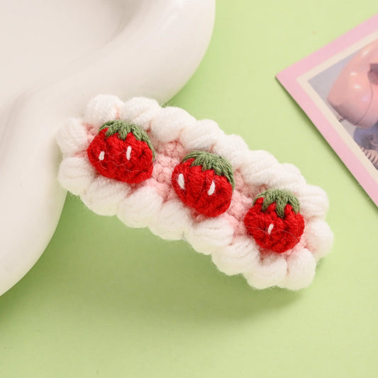 Pink Strawberry Hair Clip